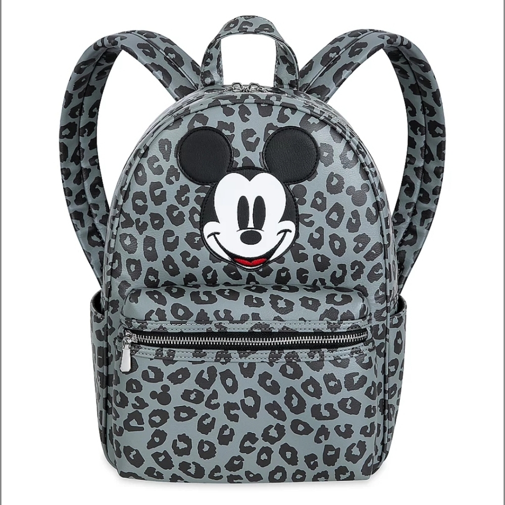 DisneyParks Mickey Greyscale Animal Print Backpack NWT